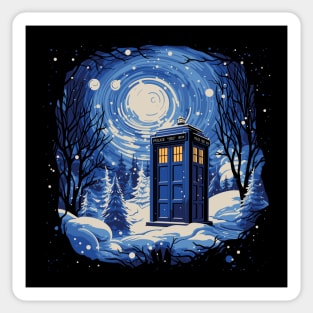 Tardis in the Snow Sticker